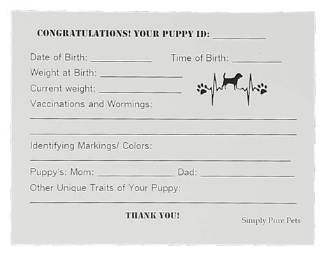 Free Printable Puppy Weight Puppy Whelping Chart Portal Tutorials