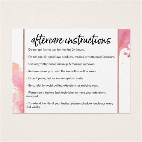 Please read entire description before placing order have extra lash boxes and don't know what to do. Creative Watercolor Eyelashes Aftercare Business Card | Zazzle.com