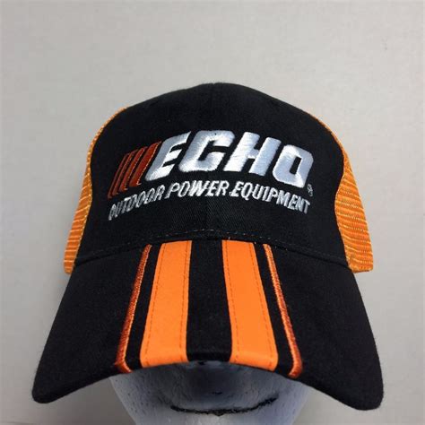 Echo Outdoor Power Equipment Black Orange Net Baseball Cap Hat Echo