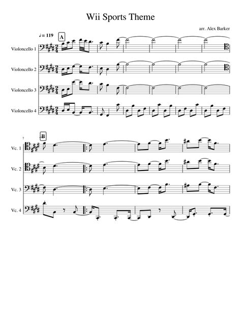 Beginner piano lesson 1 it's so exciting that you want to learn how to play the piano. Wii Sports Theme Sheet music for Cello (Mixed Quartet) | Musescore.com