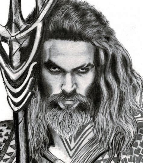 Diego Septiembre Original Charcoal And Graphite Drawing Aquaman