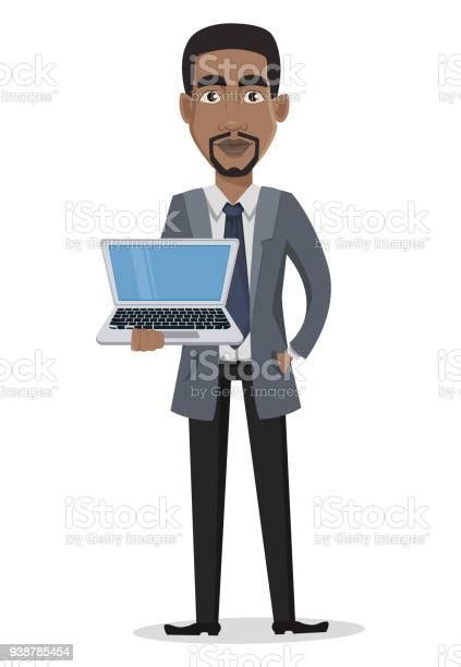 African American Business Man Cartoon Character Stock Illustration
