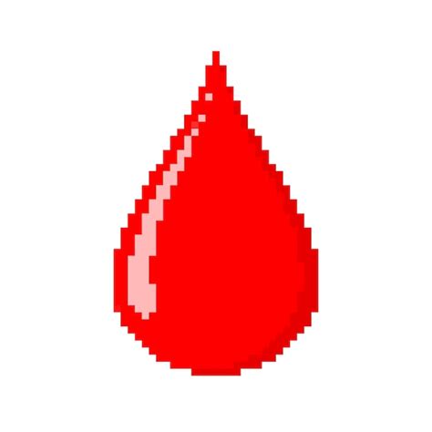 Premium Vector Pixel Art Design Of A Blood Drop Vector Illustration