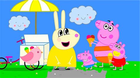 Peppa Pig Eating Ice Cream Coloring Pages - Coloring and Drawing