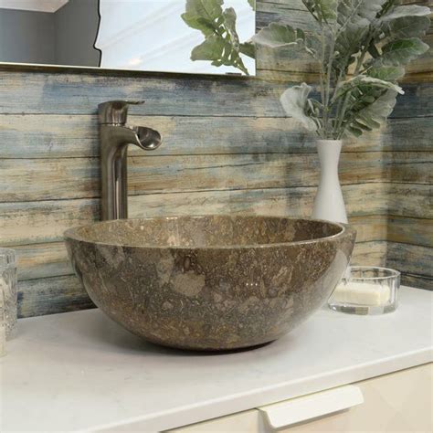 Handmade Circular Vessel Bathroom Sink Stone Vessel Sinks Bathroom