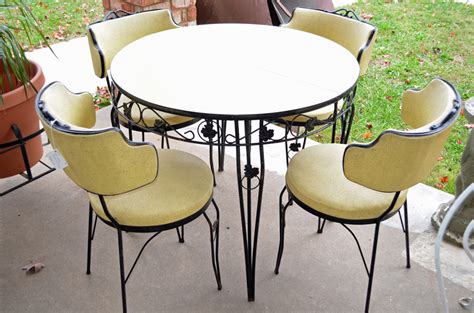 Vintage patio furniture metal patio furniture iron furniture outdoor garden furniture antique furniture modern furniture diy old furniture makeover dresser makeovers fitted bedroom furniture. Cool Stuff Gallery: Vintage Yellow Metal Table Chair Set