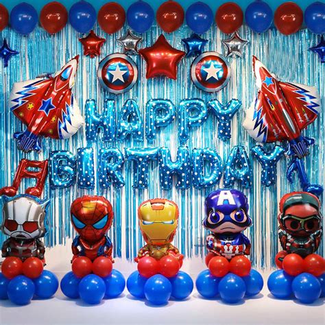 Buy Superhero Balloon Themed Birthday Party Backdrop Decorations Party