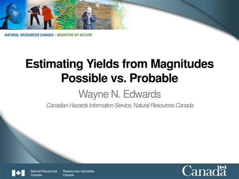 Ppt Estimating Yields From Magnitudes Possible Vs Probable