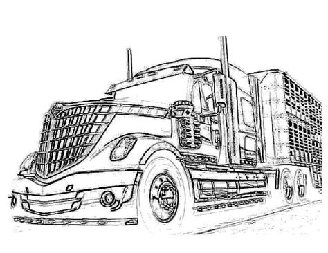 Coloring Pages Of Trucks And Trailers Warehouse Of Ideas