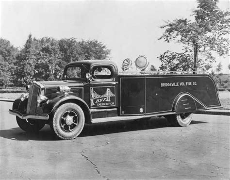 Us Bridgevillepa Fd White Schnabel Emergency Car 1940 Fire Trucks