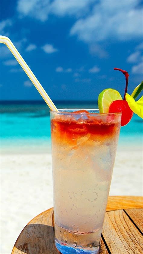 Beach, sandy beach, lagoon, tropical landscape, shore, tropics. Cocktail Beach Free 4K Ultra HD Mobile Wallpaper