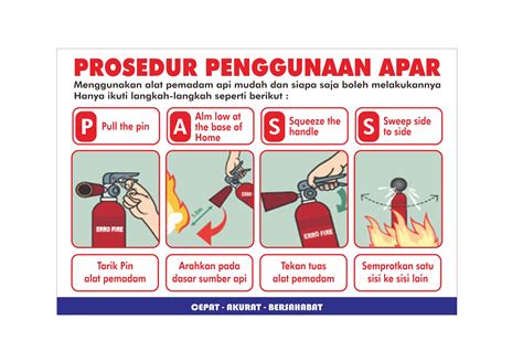 Sing Sticker Label K Rambu Cara Penggunaan Apar X Cm Pemadam Api