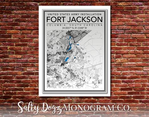 Wall Art Map Print of United States Army Fort Jackson South - Etsy