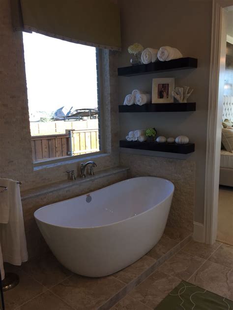 Free standing bathtub designs, modern and unique bathroom renovation ideas with. Stand alone tub, with open shelves and I adore the tile on ...