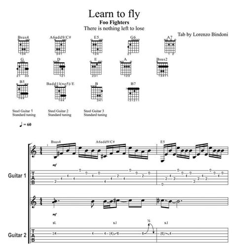 Foo Fighter Learn To Fly Acoustic Version Guitar And Tabs