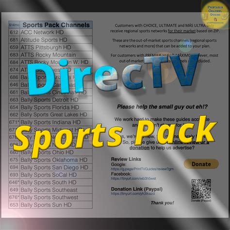 DirecTV Sports Pack, Premium Movies and DTV Packages 2022 in PDF