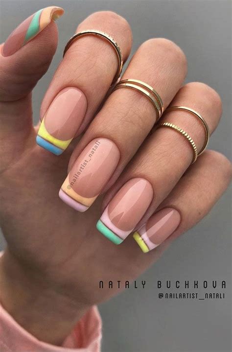 Gorgeous Nail Designs To Celebrate The Season Pastel Double Line