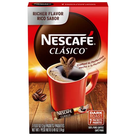 Save On Nescafe Clasico Dark Roast Instant Coffee Packets 7 Ct Order