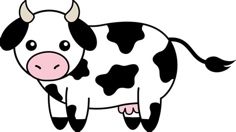 Cute Black And White Cow Free Clip Art
