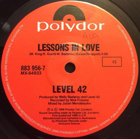 Page 4 Level 42 Lessons In Love Vinyl Records Lp Cd
