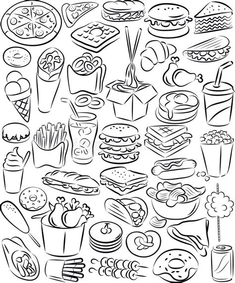 883 x 800 gif 37 кб. Fast food set stock vector. Illustration of burger, candy ...