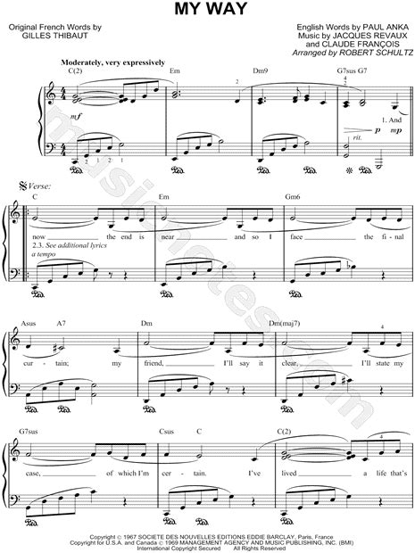 Scopri ricette, idee per la casa, consigli di stile e altre idee da provare. Frank Sinatra "My Way" Sheet Music (Easy Piano) in C Major ...
