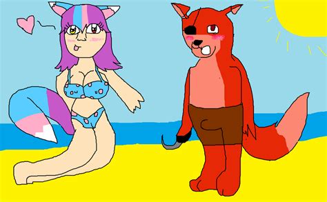 Bloom Luna And Foxy On The Beach By Fnaf Foxyfangirlx3 On Deviantart