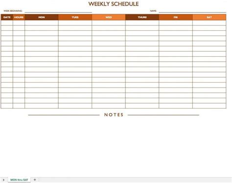 Sample Free Work Schedule Templates For Word And Excel Smartsheet