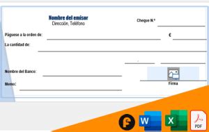 Formato De CHEQUE Para Llenar Word Excel Y PDF