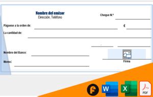 Formato De Cheque Para Llenar Word Excel Y Pdf