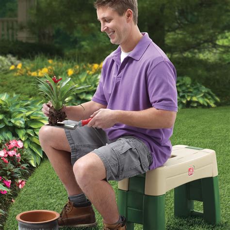 Foldable kneeler garden kneeling bench stool soft cushion seat pad & tool pouch. Garden Kneeler® | Gardening Product | Step2