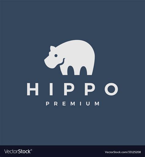 Hippo Logo Icon Royalty Free Vector Image Vectorstock