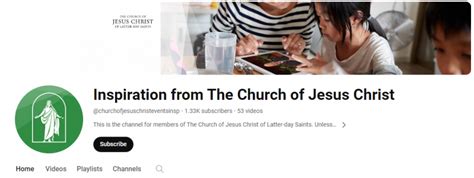 New Youtube Channel “inspiration From The Church Of Jesus Christ