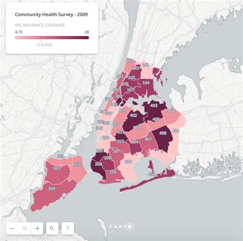 New York Citys Uninsured Population Information Visualization