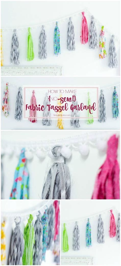 I actually needed only about half of this length, so i just cut my rectangle in half to become 2 tassels instead of one! No-Sew Fabric Tassel Garland (With images) | Diy tassel ...