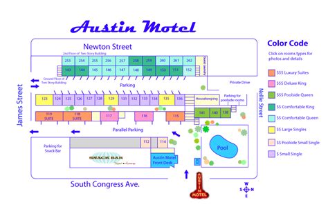 Austin Motel Room Map