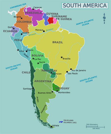 Full Political Map Of South America South America Full Political Map