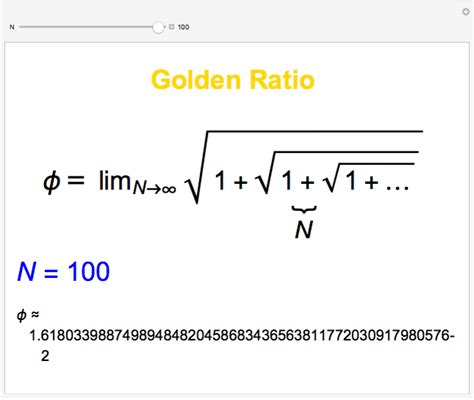 These deal offers are from many sources, selected by. Nested Square Root Representation of the Golden Ratio - Wolfram Demonstrations Project