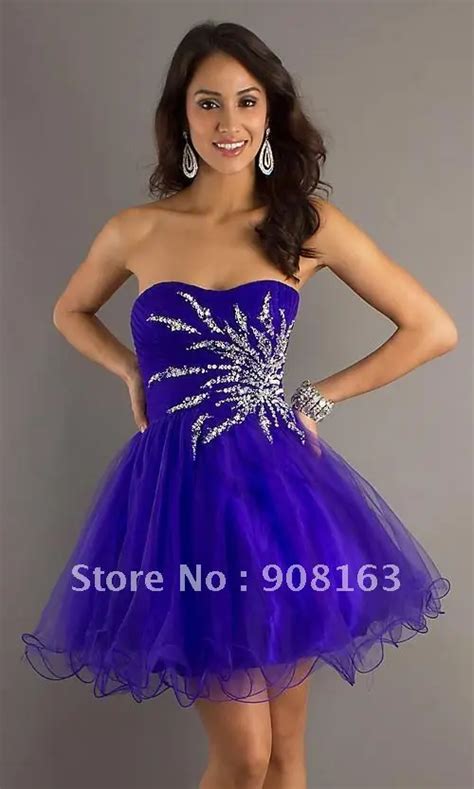 Dazzling Short Party Dress In Purple Features A Glittering Burst Of