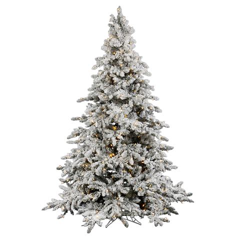 9 Foot Flocked Utica Fir Christmas Tree Clear Leds A895181led