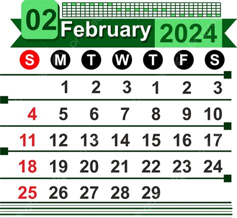 February 2024 Monthly Calender Design Vector 2024 Monthly Calender