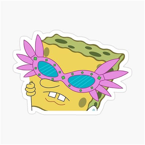 Spongebob With Glasses Meme Sticker For Sale By Katyyoung1 Cool