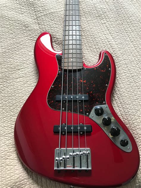 Sold Fender Deluxe Jazz Bass 5 String Active Candy Apple Red Wtort