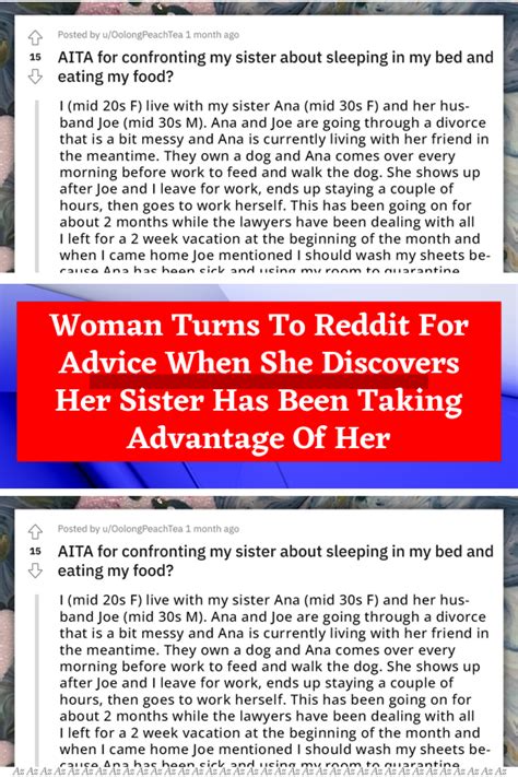 Woman Turns To Reddit For Advice When She Discovers Her Sister Has Been Taking Advantage Of Her