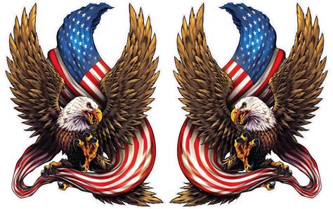 American Bald Eagle American Flag Decal pair | American flag decal, American flag, Bald eagle