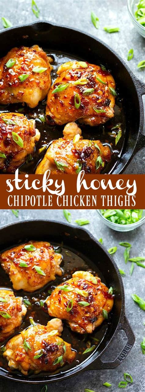 Sticky Honey Chipotle Chicken Thighs