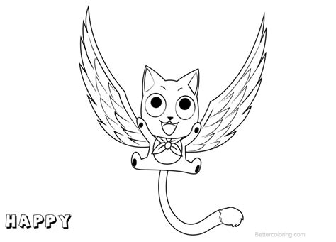Fairy Tail Happy Coloring Pages Sketch Coloring Page