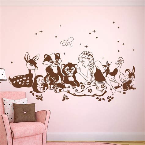 So wählen sie das richtige produkt aus dem obigen. Wandtattoo Prinzessin Mädchen Elsa mit Tieren Sternen und ...