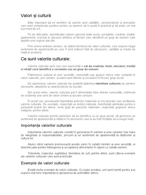Exemple de Valori Culturale  PDF